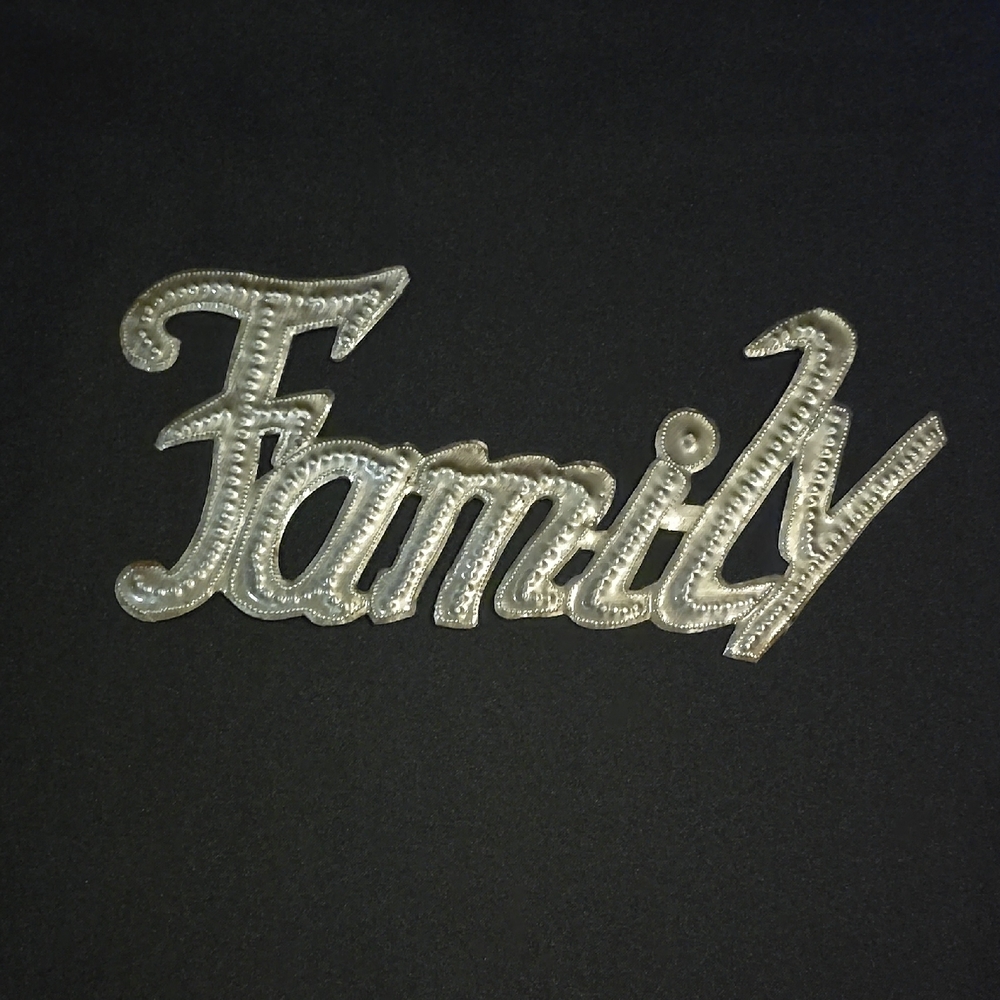 Silver 'Family' Decorative Sign